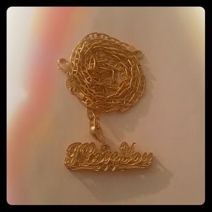 A Gold Chain "I Love You" necklace.